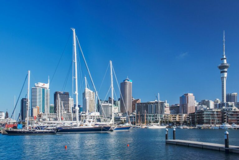 Auckland harbour in New Zealand